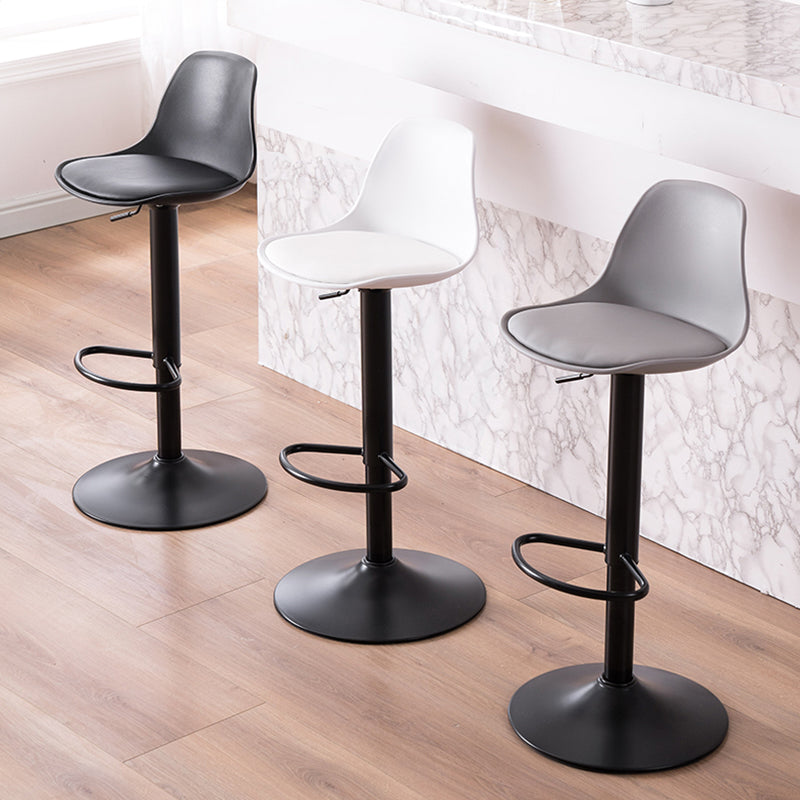 Metal Contemporary Kitchen Dining Room Armless Stool Adjustable Height Barstool