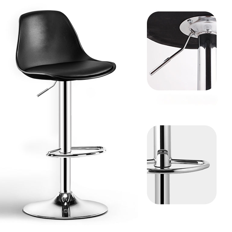 Metal Contemporary Kitchen Dining Room Armless Stool Adjustable Height Barstool