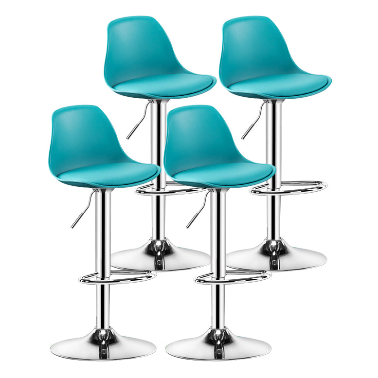 Metal Contemporary Kitchen Dining Room Armless Stool Adjustable Height Barstool