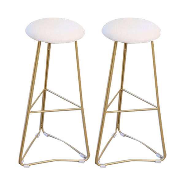 Contemporary Bar and Counter Stool Backless Stool with Metal Base