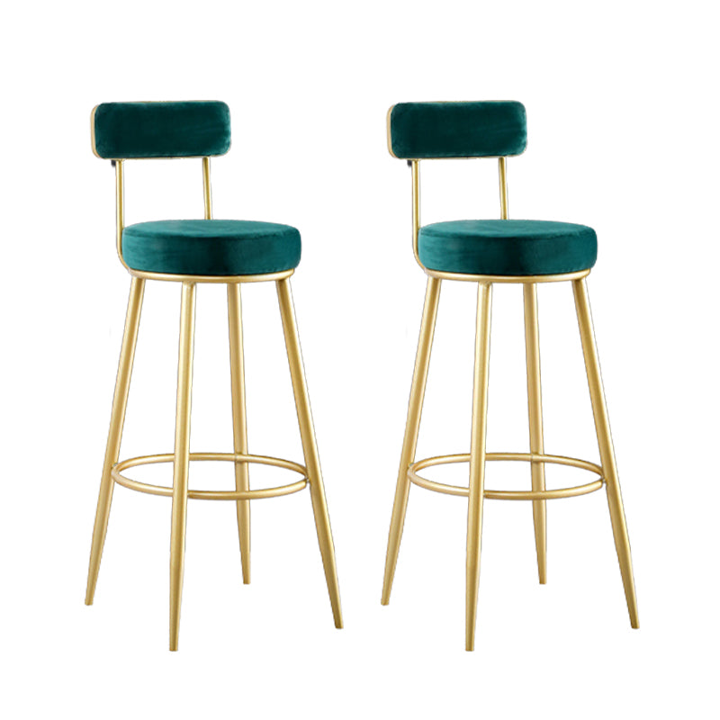 Scandinavian Upholstered Bar Stools Luxury Counter Stools with Metal Legs