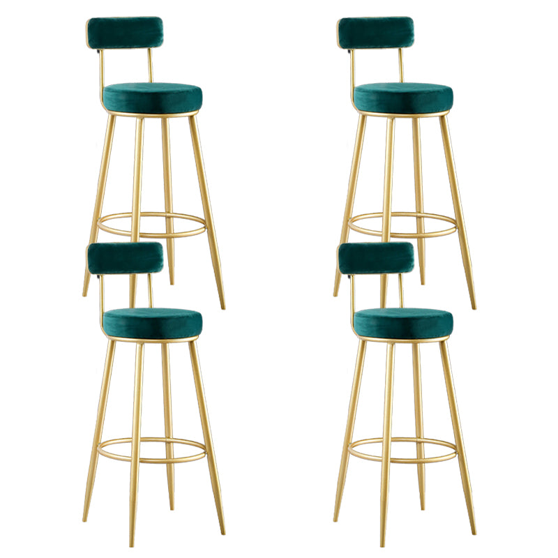 Scandinavian Upholstered Bar Stools Luxury Counter Stools with Metal Legs