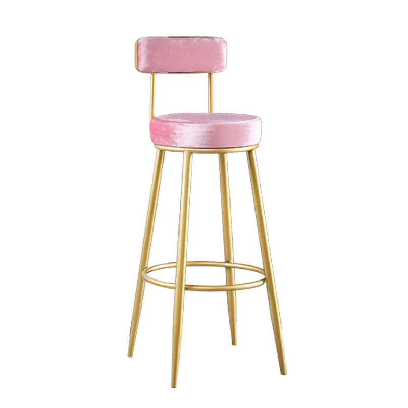 Scandinavian Upholstered Bar Stools Luxury Counter Stools with Metal Legs