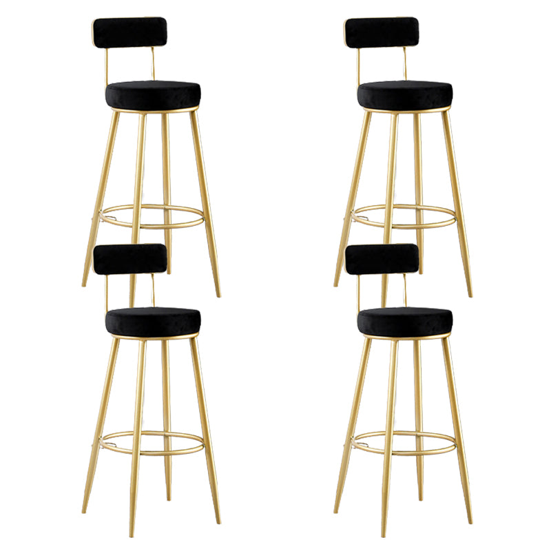 Scandinavian Upholstered Bar Stools Luxury Counter Stools with Metal Legs