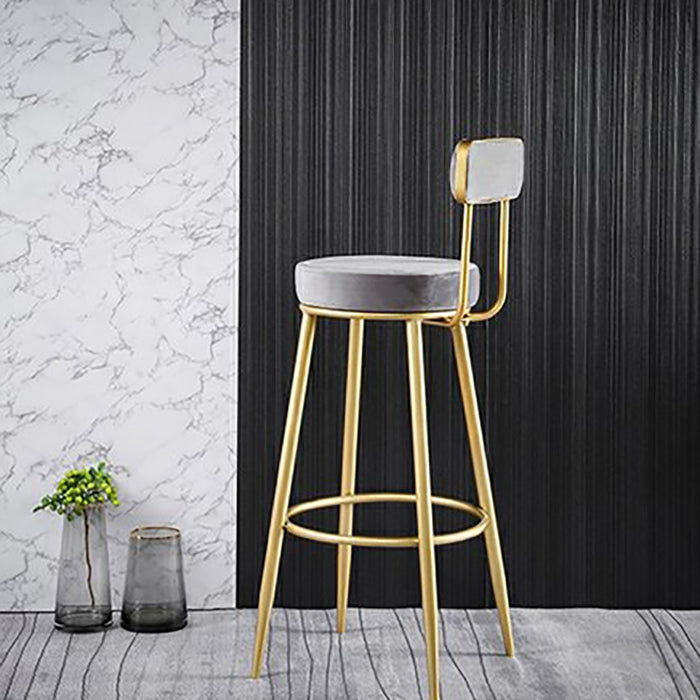 Scandinavian Upholstered Bar Stools Luxury Counter Stools with Metal Legs