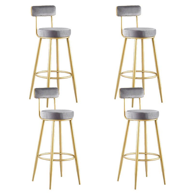 Scandinavian Upholstered Bar Stools Luxury Counter Stools with Metal Legs