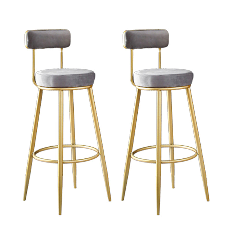 Scandinavian Upholstered Bar Stools Luxury Counter Stools with Metal Legs
