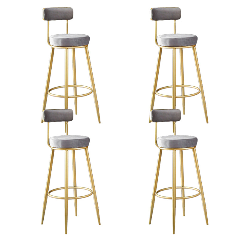 Scandinavian Upholstered Bar Stools Luxury Counter Stools with Metal Legs
