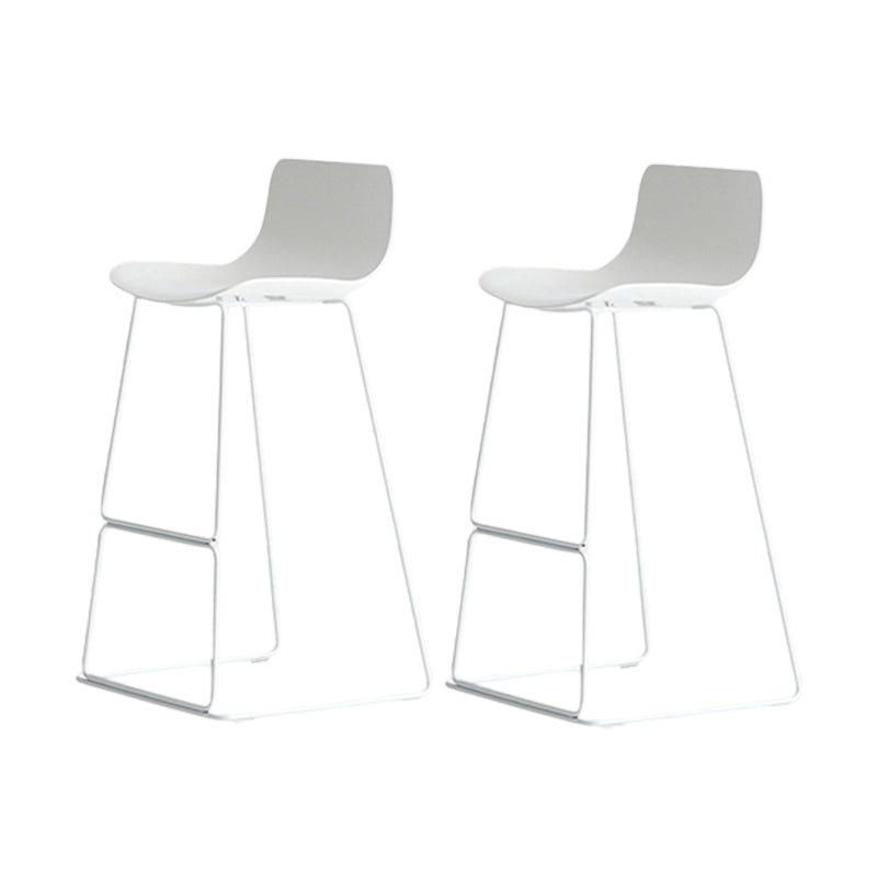 Modern Style Plastic Armless Stools Low Back Counter Stools with Metal Base