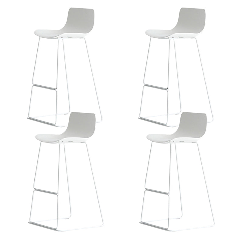 Modern Style Plastic Armless Stools Low Back Counter Stools with Metal Base