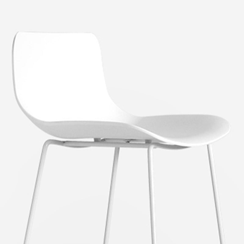 Modern Style Plastic Armless Stools Low Back Counter Stools with Metal Base