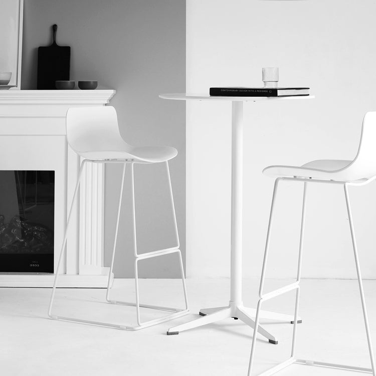 Modern Style Plastic Armless Stools Low Back Counter Stools with Metal Base