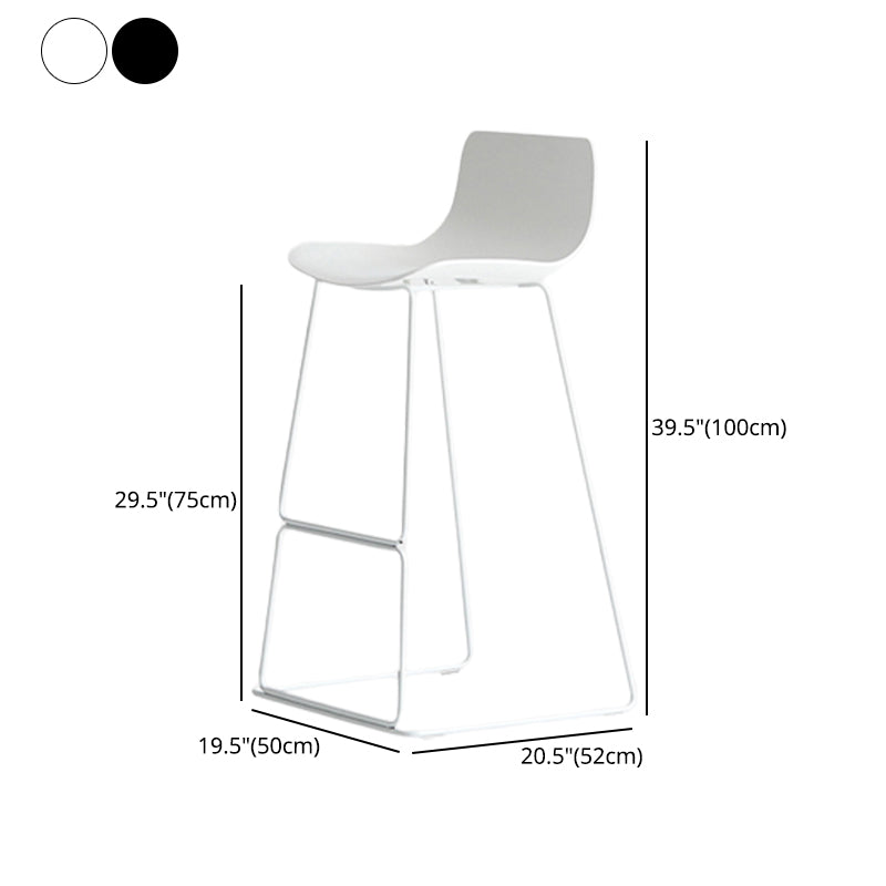 Modern Style Plastic Armless Stools Low Back Counter Stools with Metal Base