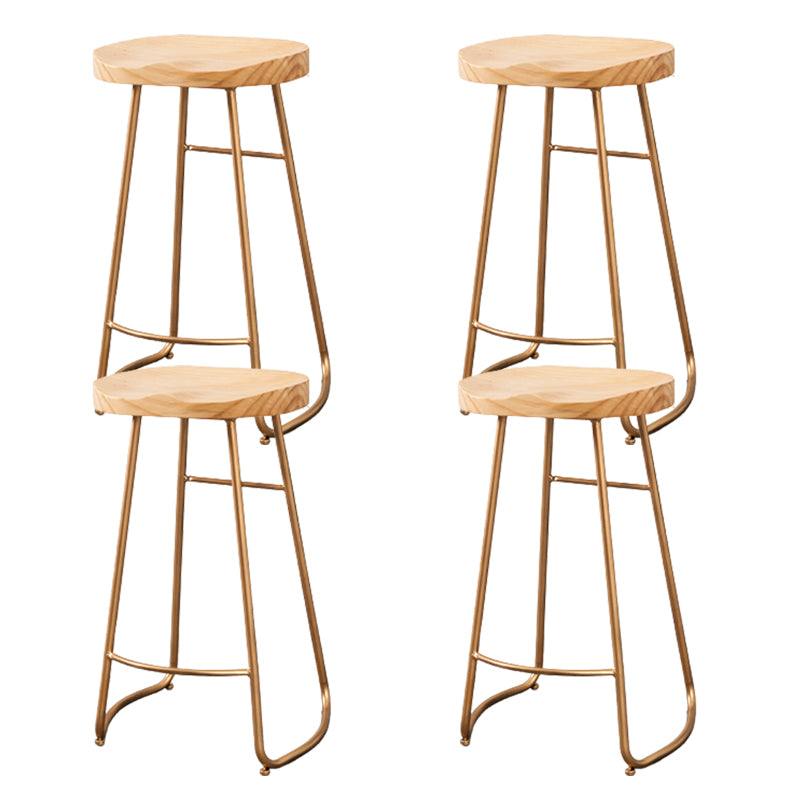 Contemporary Rectangle Bar and Counter Stool Wood Stool with Sled Base