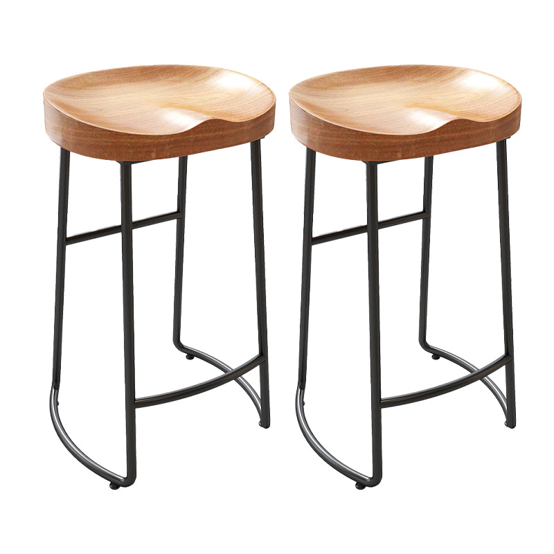 Contemporary Rectangle Bar and Counter Stool Wood Stool with Sled Base