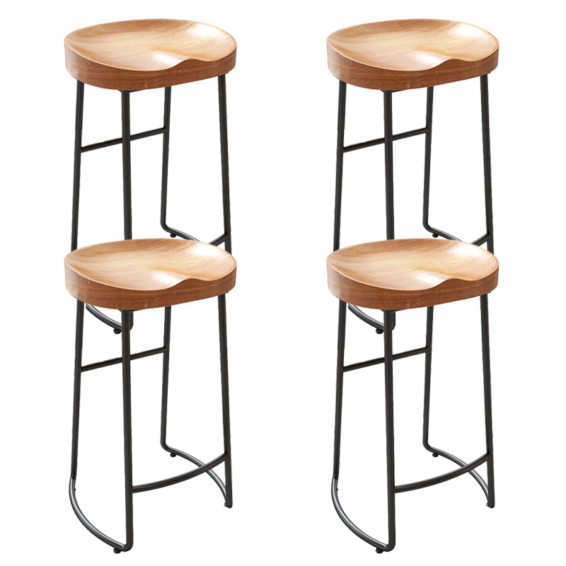 Contemporary Rectangle Bar and Counter Stool Wood Stool with Sled Base