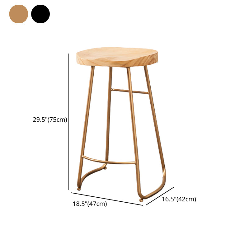 Contemporary Rectangle Bar and Counter Stool Wood Stool with Sled Base