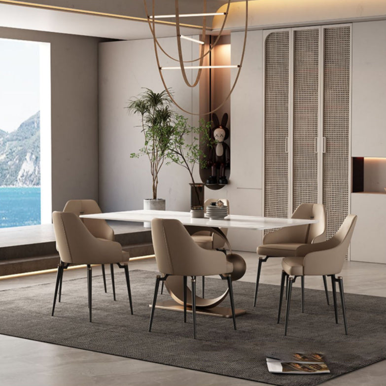 Luxury Sintered Stone Top Dining Set 1/4/5/7 Pieces Rectangle Dining Table with Chairs