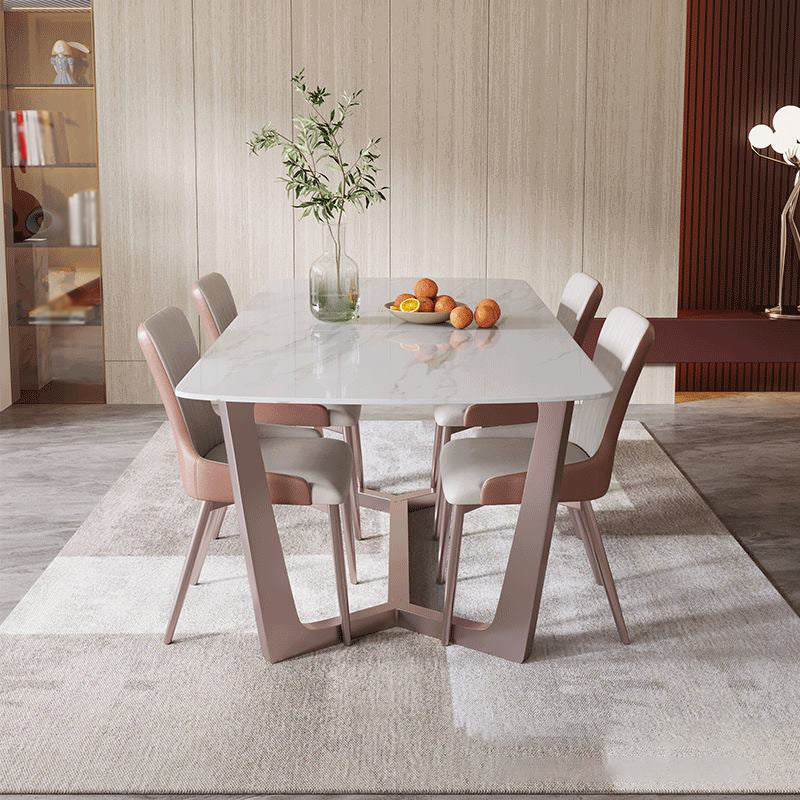 Nordic Sintered Stone Dining Set Rectangle 1/2/5/6/7 Pieces Dining Table with Chairs