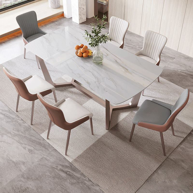 Nordic Sintered Stone Dining Set Rectangle 1/2/5/6/7 Pieces Dining Table with Chairs