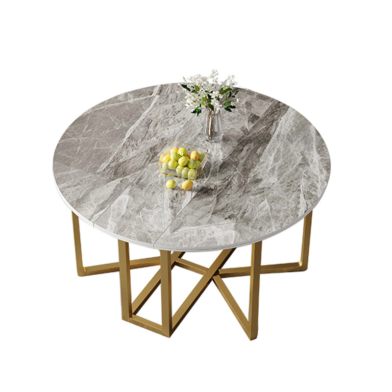Glam Round Dinette Set 1/2/3/7 Pieces Gold Foldable Dining Table Set