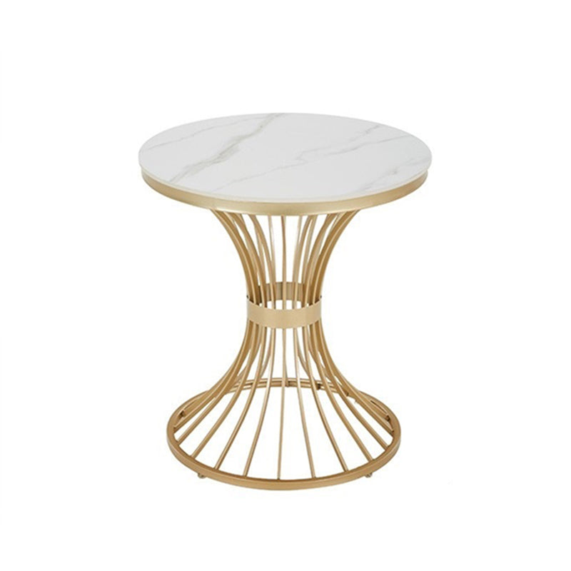 Round Luxury Dining Table White Fixed Table with Sintered Stone