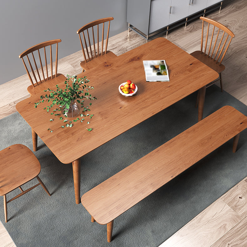 Modern Ash Wood Table for Restaurant Rectangle Dining Table with 4 Legs
