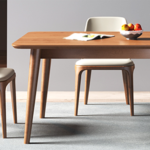 Modern Ash Wood Table for Restaurant Rectangle Dining Table with 4 Legs