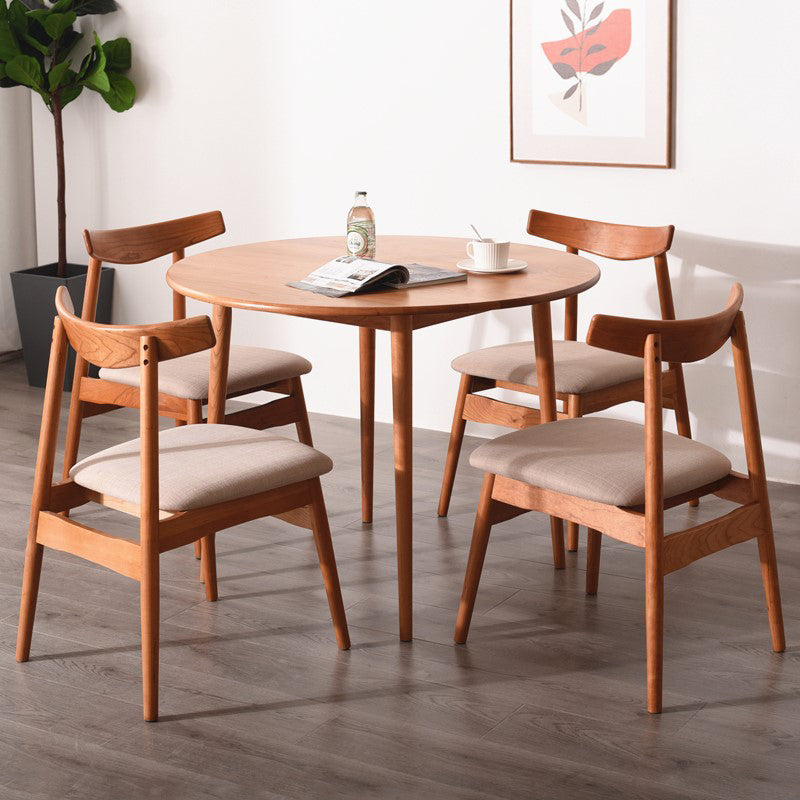 Round Furniture Contemporary Style Solid Wood Dining Room Collection with 4 Legs