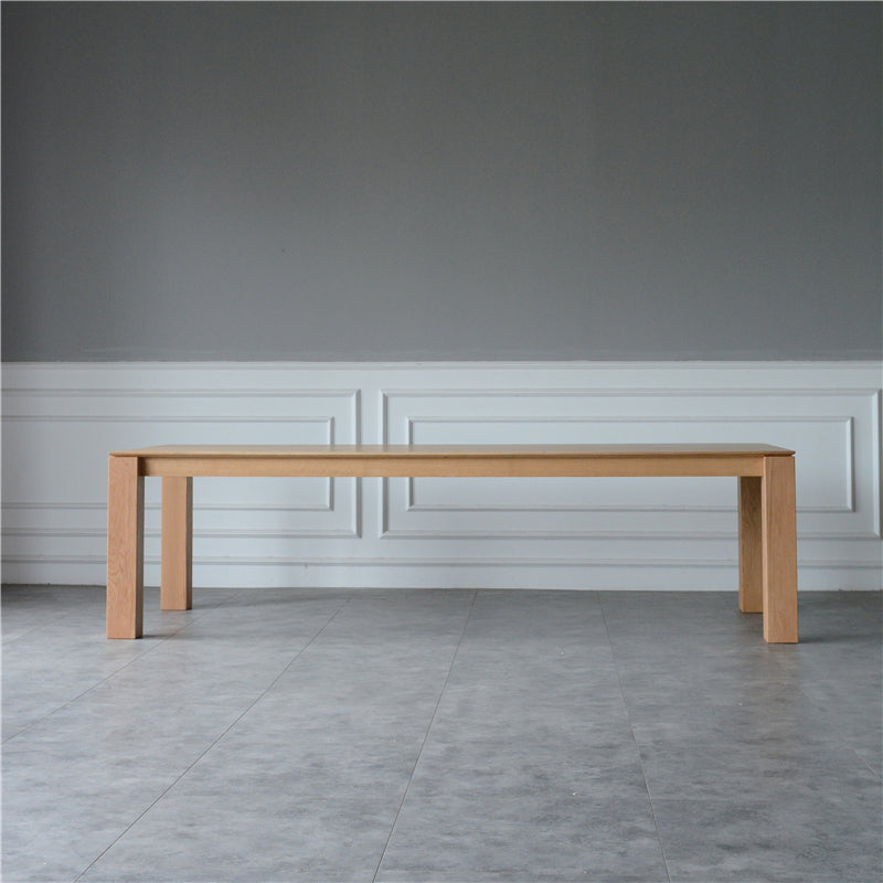 Rectangle Retro Modern Dining Table Fixed Table with Ashwood Solid Wood