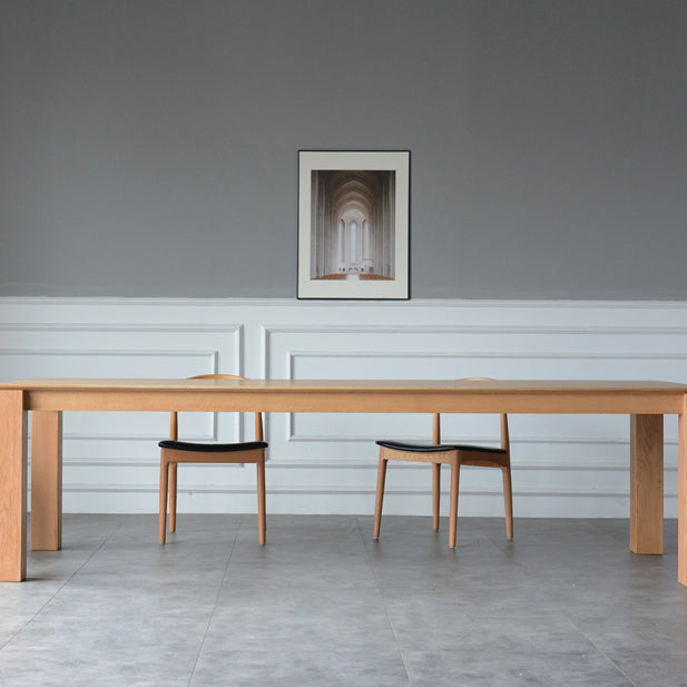 Rectangle Retro Modern Dining Table Fixed Table with Ashwood Solid Wood
