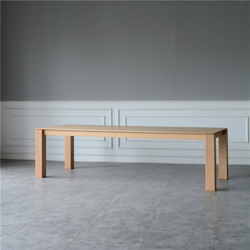 Rectangle Retro Modern Dining Table Fixed Table with Ashwood Solid Wood