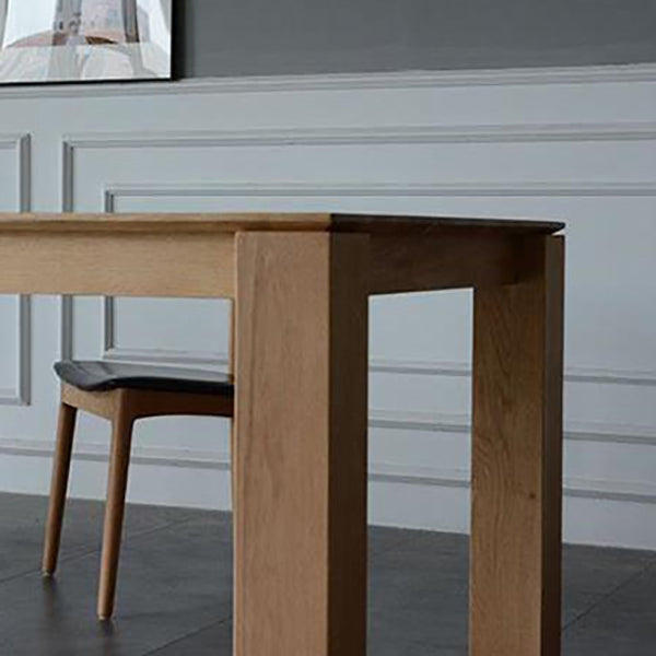 Rectangle Retro Modern Dining Table Fixed Table with Ashwood Solid Wood