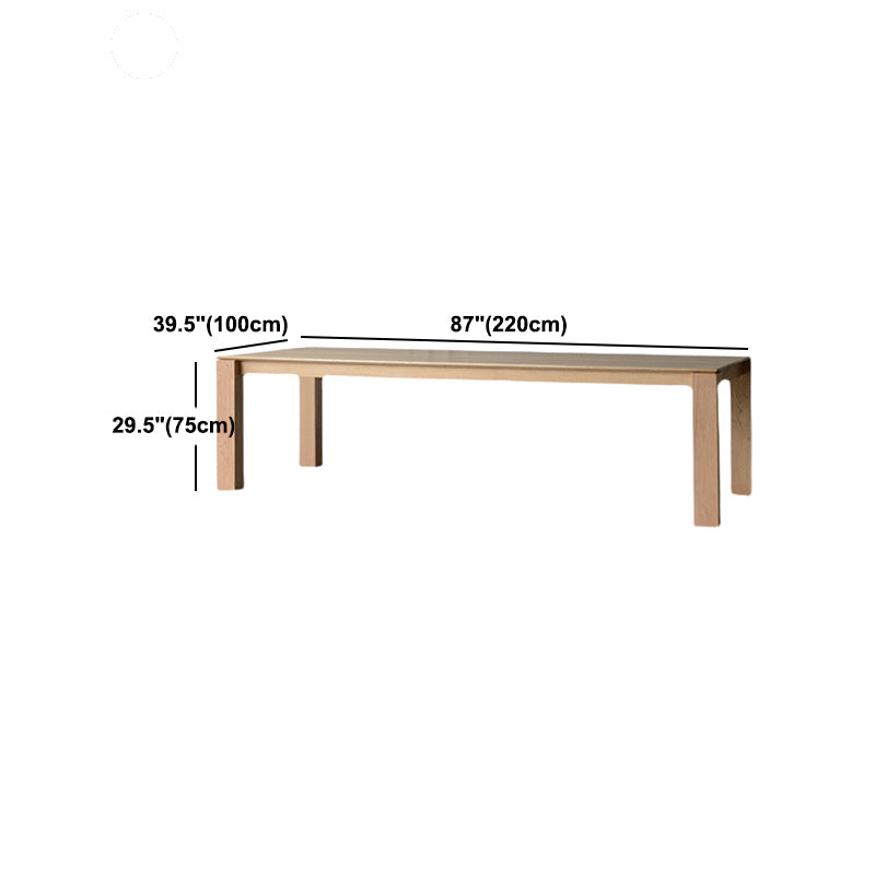 Rectangle Retro Modern Dining Table Fixed Table with Ashwood Solid Wood