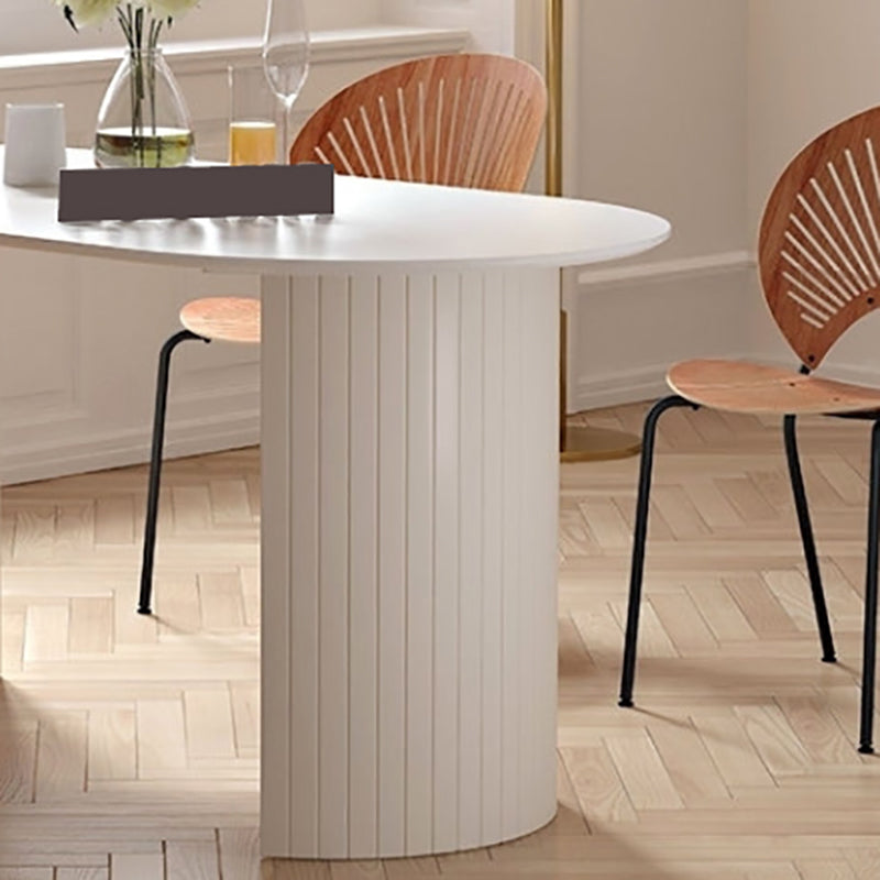 Irregular Shape Dining Table for Restaurant Solid Wood Island Table with Double Pedestal