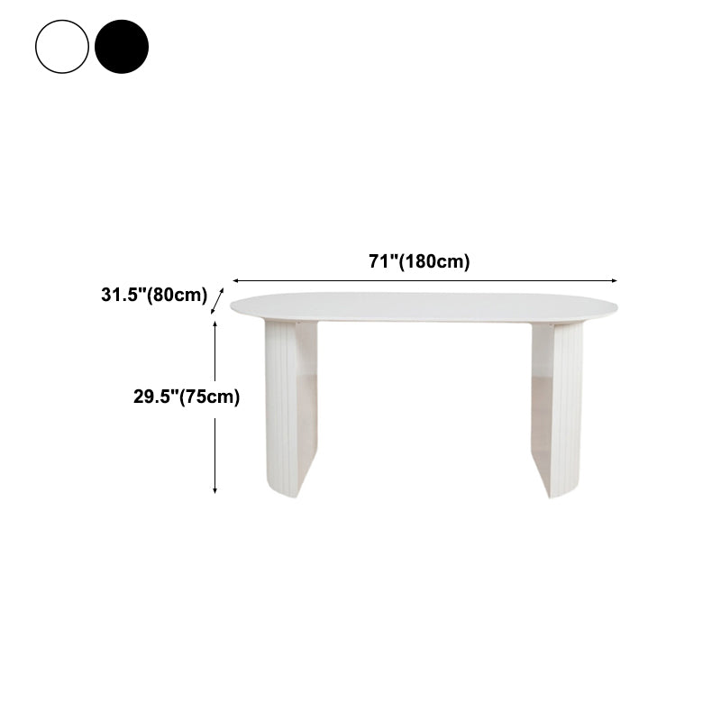 Irregular Shape Dining Table for Restaurant Solid Wood Island Table with Double Pedestal