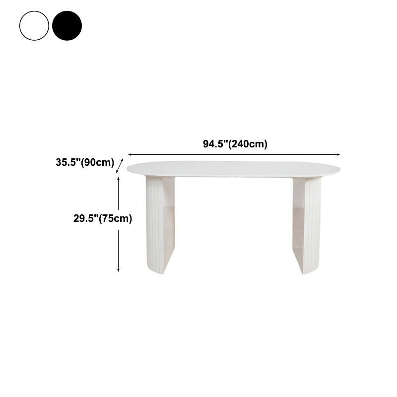 Irregular Shape Dining Table for Restaurant Solid Wood Island Table with Double Pedestal