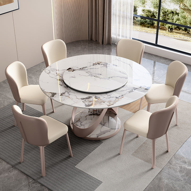 Nordic Glam Dining Round Table Dining Sintered Stone Table for Restaurant