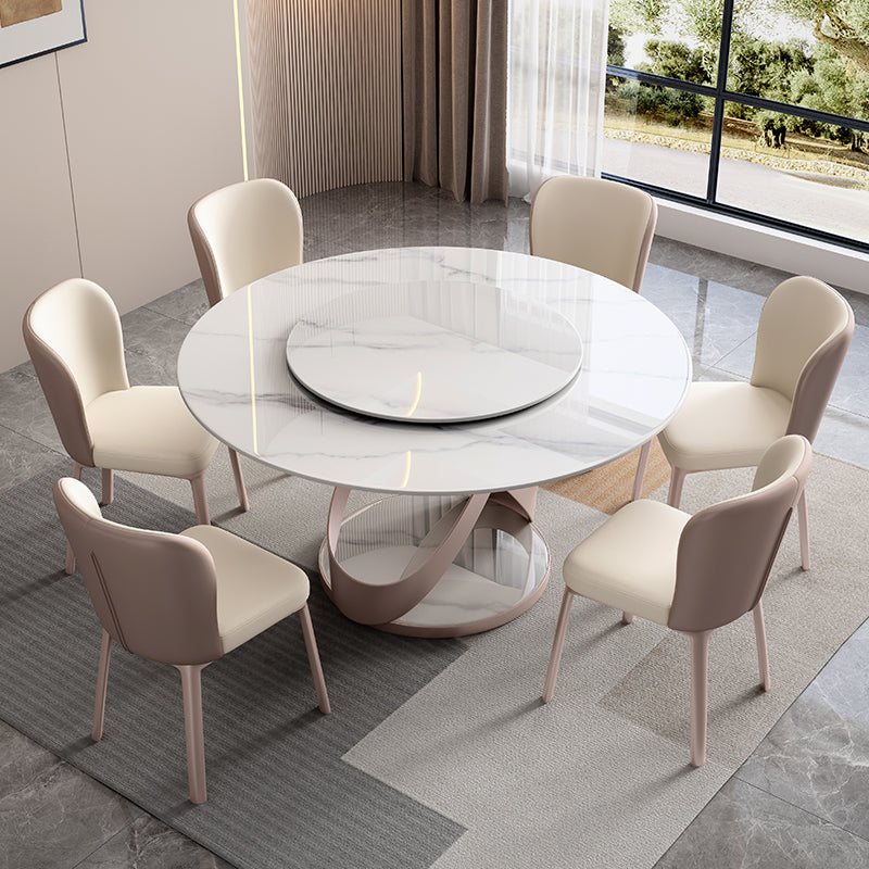 Nordic Glam Dining Round Table Dining Sintered Stone Table for Restaurant