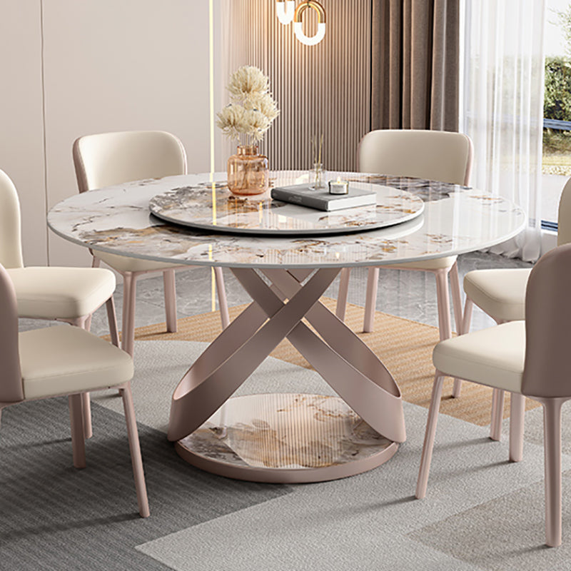 Nordic Glam Dining Round Table Dining Sintered Stone Table for Restaurant