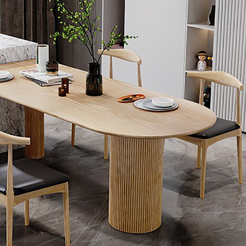 Irregular Shape Table for Restaurant Solid Wood Island Table with 3 Legs