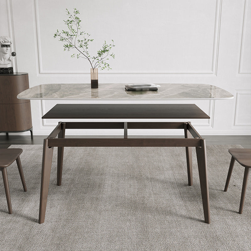 Medieval Modern Sintered Stone Dining Table Rectangle Table with 4 Legs
