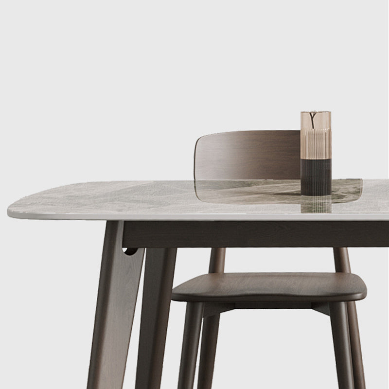 Medieval Modern Sintered Stone Dining Table Rectangle Table with 4 Legs
