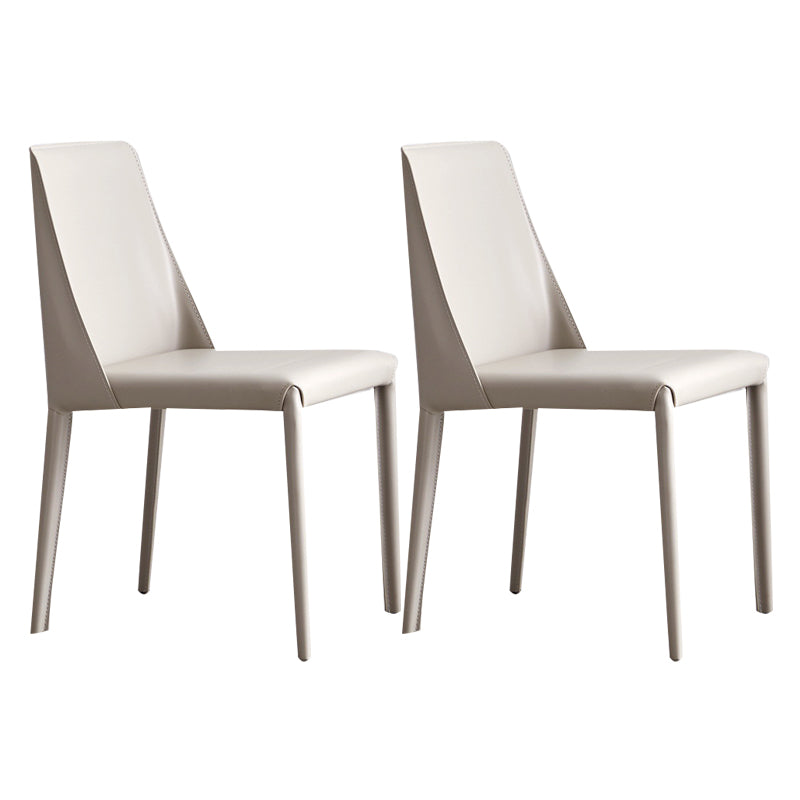 Contemporary Style Dining Chairs Armless Side Chair with Metal Legs
