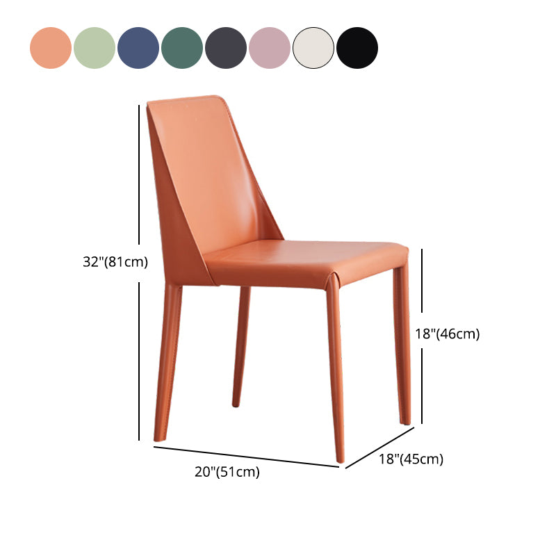 Contemporary Style Dining Chairs Armless Side Chair with Metal Legs