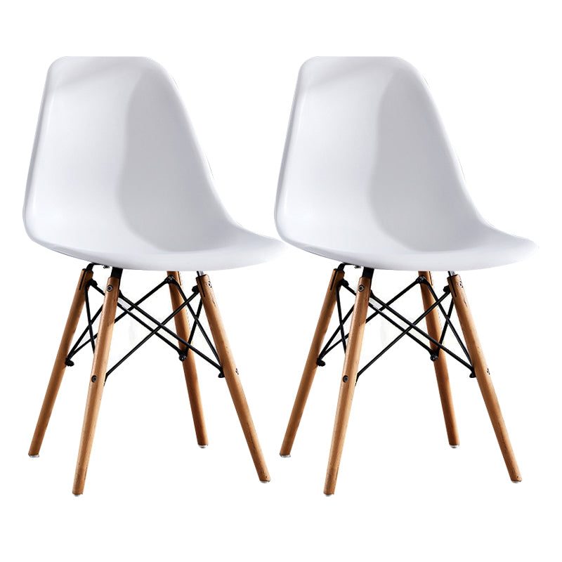 Contemporary Style Dining Chairs Armless Side Chair with Wooden Legs