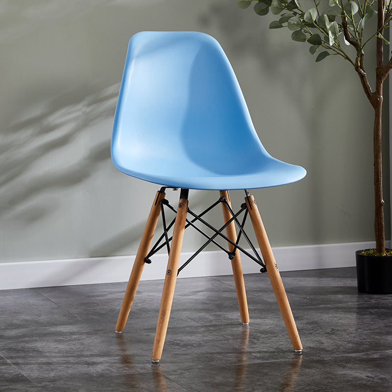 Contemporary Style Dining Chairs Armless Side Chair with Wooden Legs