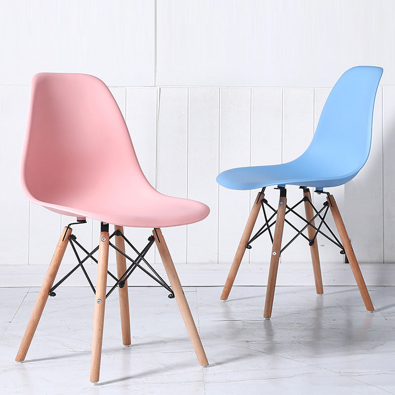 Contemporary Style Dining Chair Armless Side Chair with Wooden Legs
