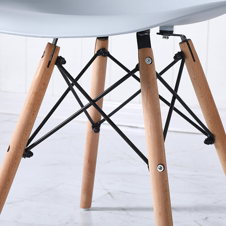 Contemporary Style Dining Chair Armless Side Chair with Wooden Legs