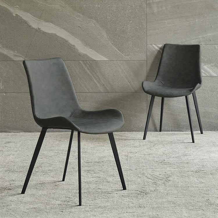 Metal Contemporary Indoor-Outdoor Side Chair Solid Back Chair